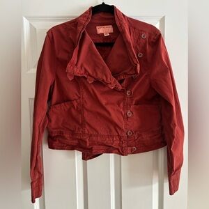 🟢MARRAKECH. Paprika Double breasted cotton canvas bolero jacket. Size M